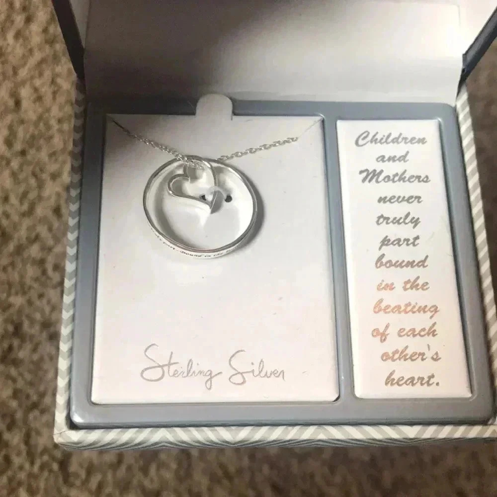 Inspirationally Sterling Silver Mother Child Heart Circle Necklace Macy's